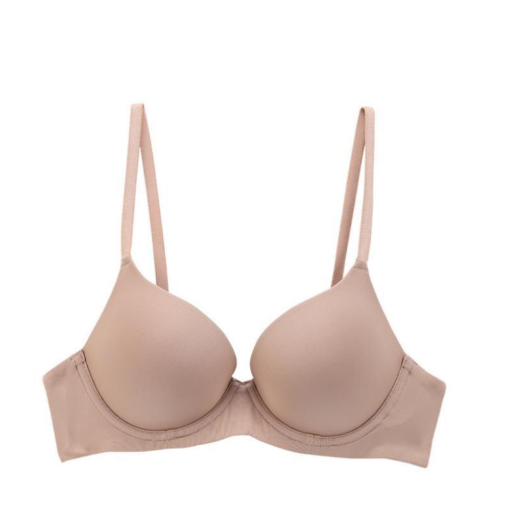 Seamless Light-Gloss Large Cup Push-Up Bra – Soft Underwire, Simple Design