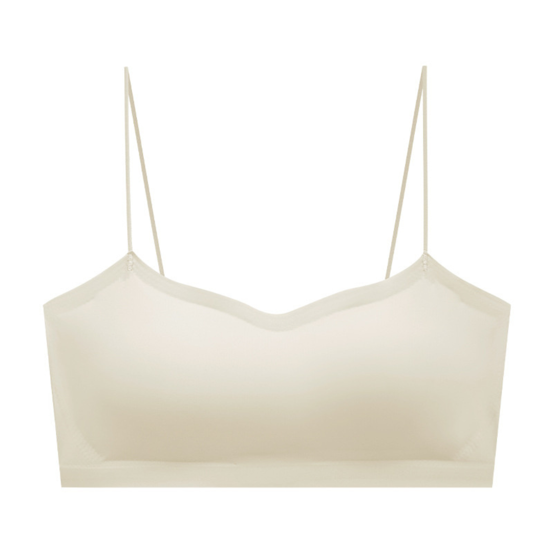 Invisible Seamless Sports Bra – Thin Sling, Fixed Cup, Soft Support for Teens