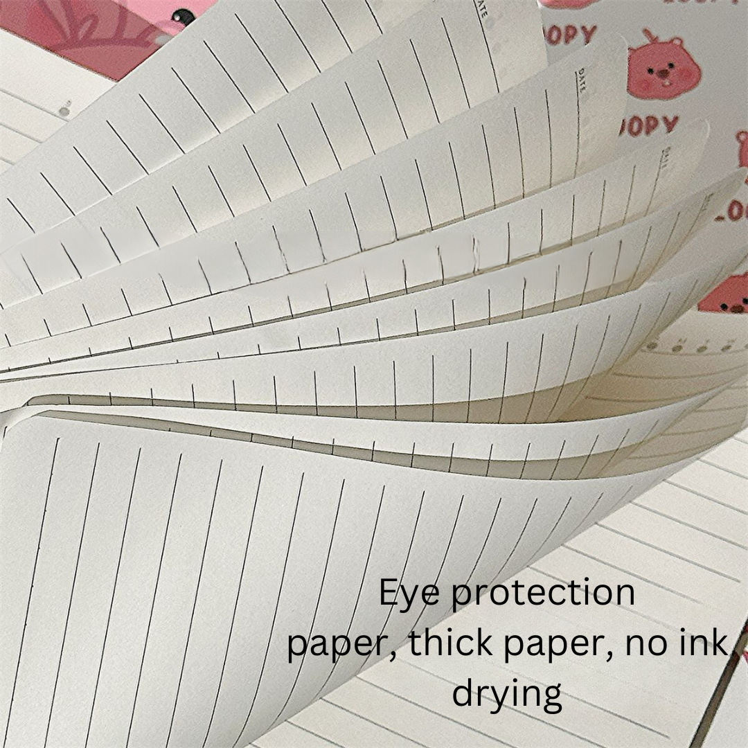 LOOPY A5 Spiral Notebook – Cute & Simple Cartoon Design, Thick Paper, High Aesthetic Ins-Style Notebook for Students