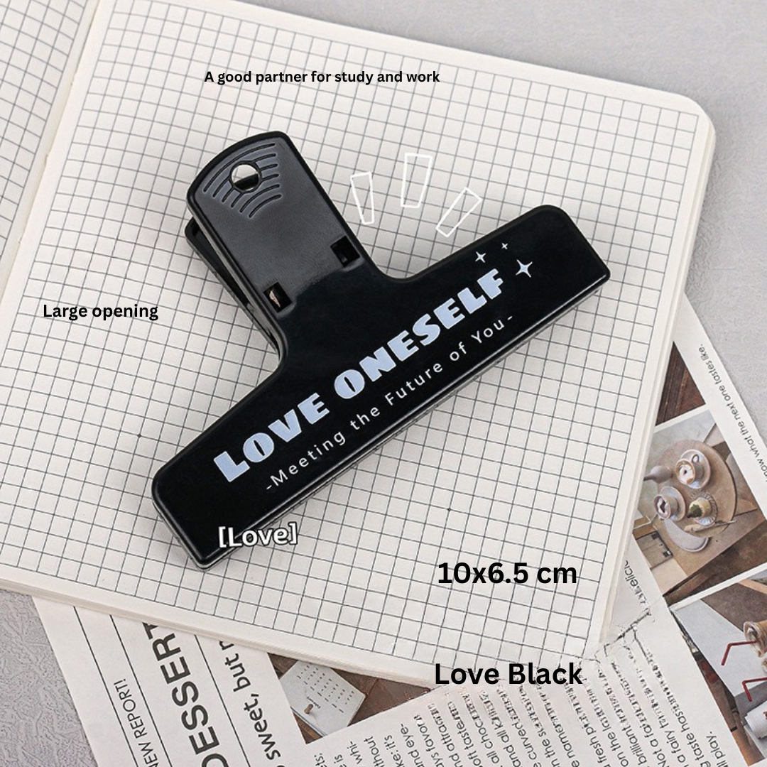 Morandi color multifunctional cute simple handbook storage magnetic long tail clip for notebook