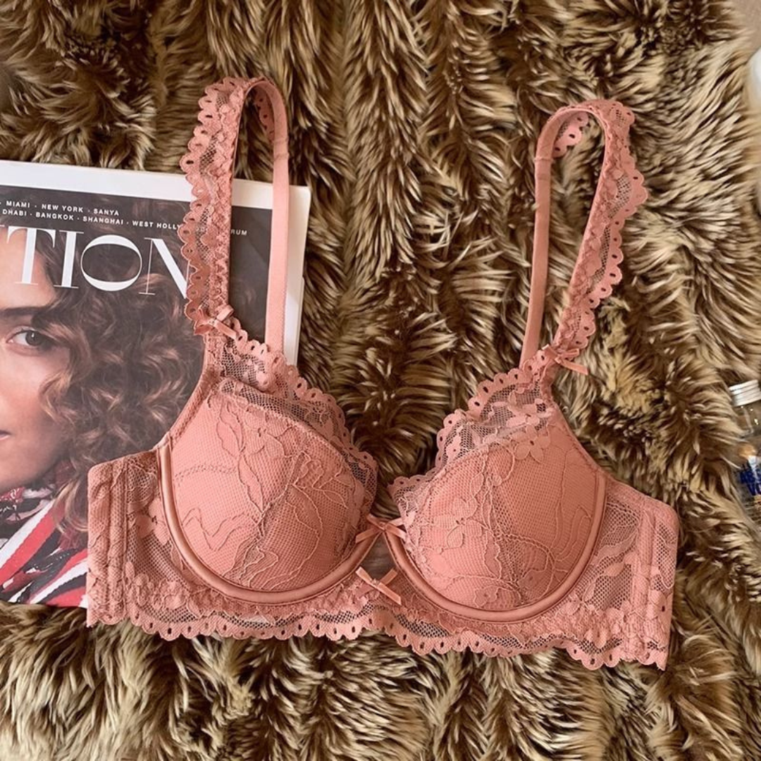 Plus Size Ultra-Thin Lace Minimizing Bra Set – Sexy French Style Lingerie