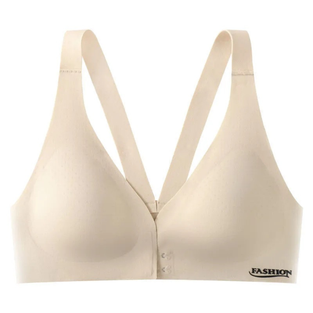 Seamless Front Buckle Bra for Women – Gathered, Anti-Sagging, Comfortable Fit with Beautiful Back Design