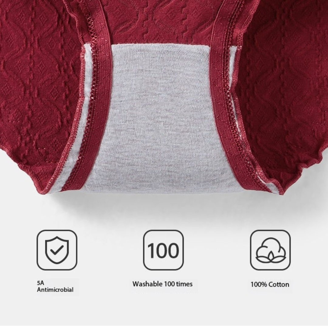 Cotton Antibacterial Girls’ Briefs – Soft Red Triangle Underwear with 100% Cotton
