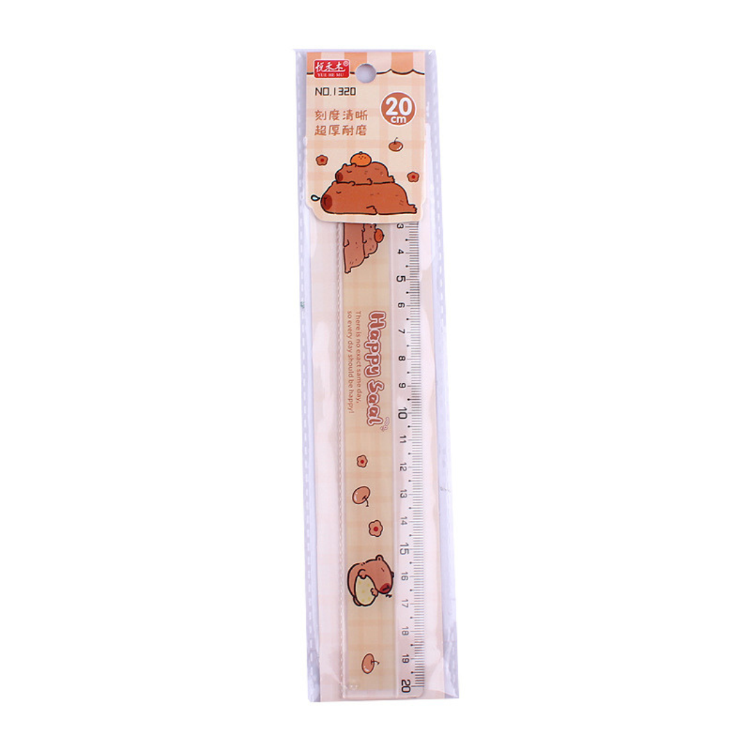 Capybara ruler 20cm cartoon thickened drawing ruler exam measuring supplies cute soft ruler