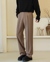 Men’s Loose Straight High-Waist Drape Suit Pants