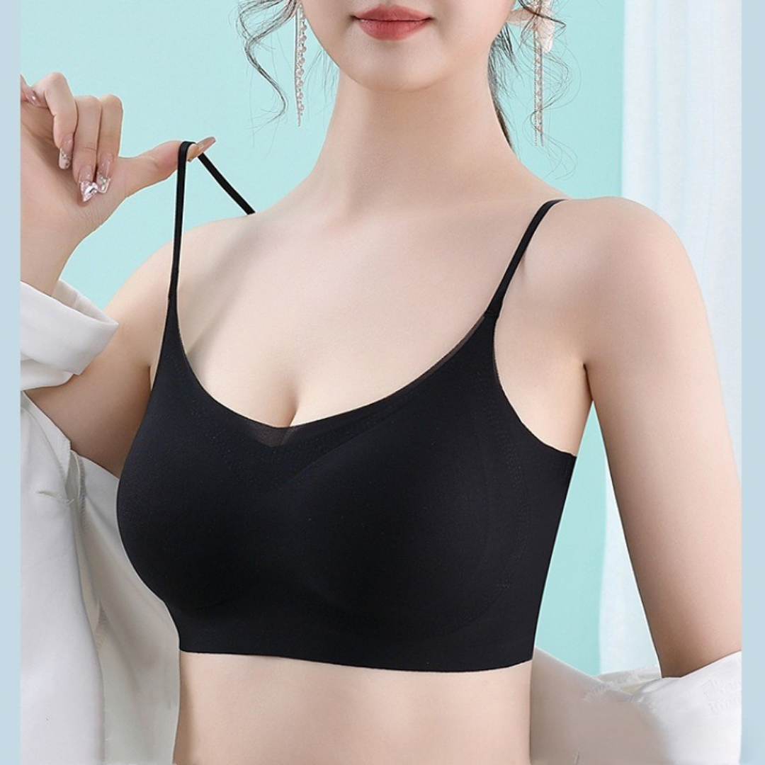 Cloud-Feel Seamless Sports Bra – Thin One-Piece Fixed Cup Wireless Bra for Small Chest Women
