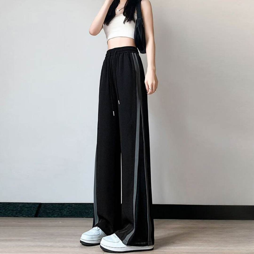 Thickened Wide-Legged Pants for Women – High-Waisted, Loose-Fit Straight-Leg Joggers, Casual Sports Trousers for Petite Figures