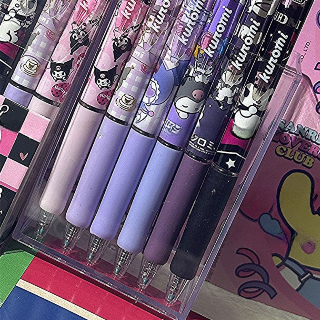 Kuromi Sanrio Click Pen – 0.5mm Quick-Drying Gel Pen for Students