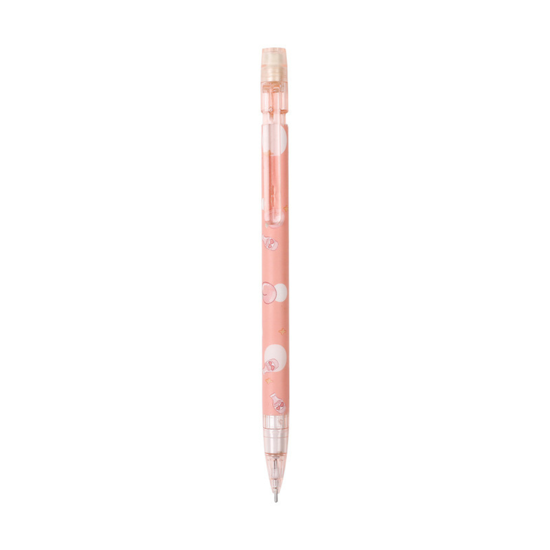 Automatic pencil box with peach dinosaur cartoon high-value movable pencils cute creative press pen
