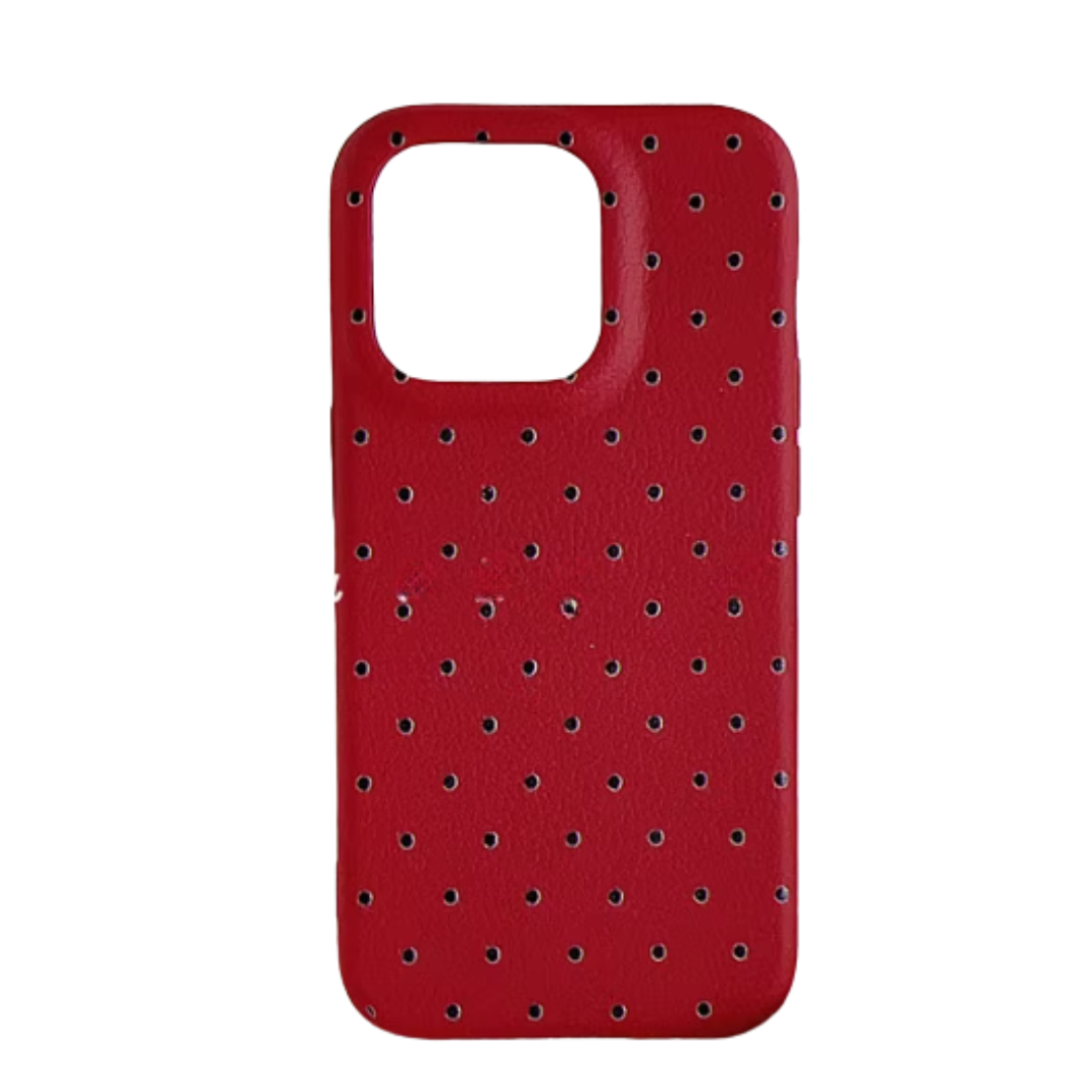 Korean INS Style Polka Dot Phone Case – Simple Solid Color Design
