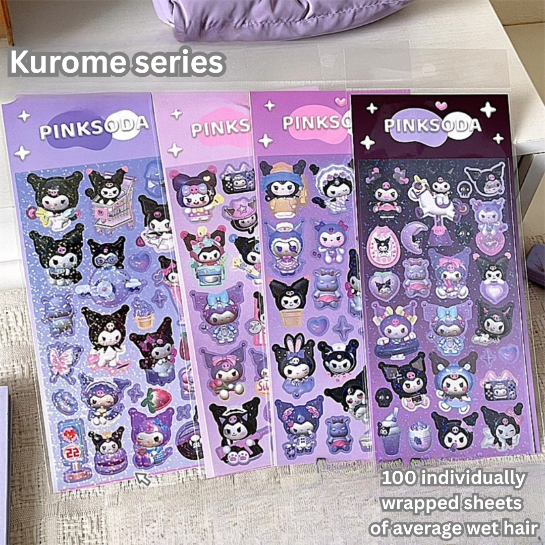 Cartoon cute laser stickers 3D handbook student card stickers expansion style three-dimensional stickers material ins style