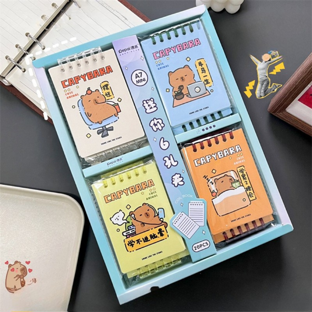 Capybara loose-leaf small book cute high-value creative student A7 notebook portable fun diary handbook
