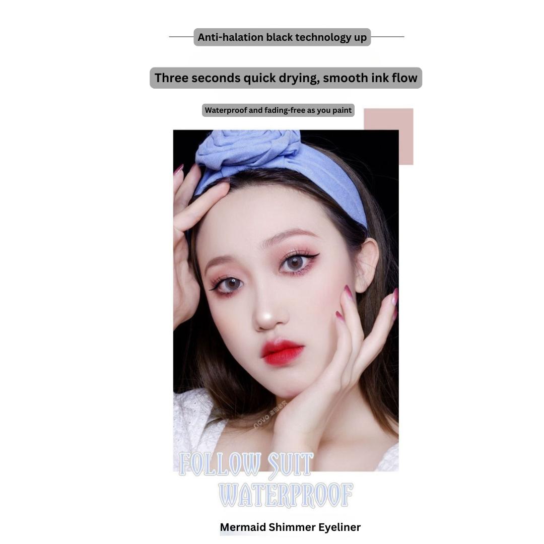 NOVO Mermaid Waterproof Eyeliner Pencil – Smudge-Proof, Long-Lasting, Quick-Drying Fine Tip