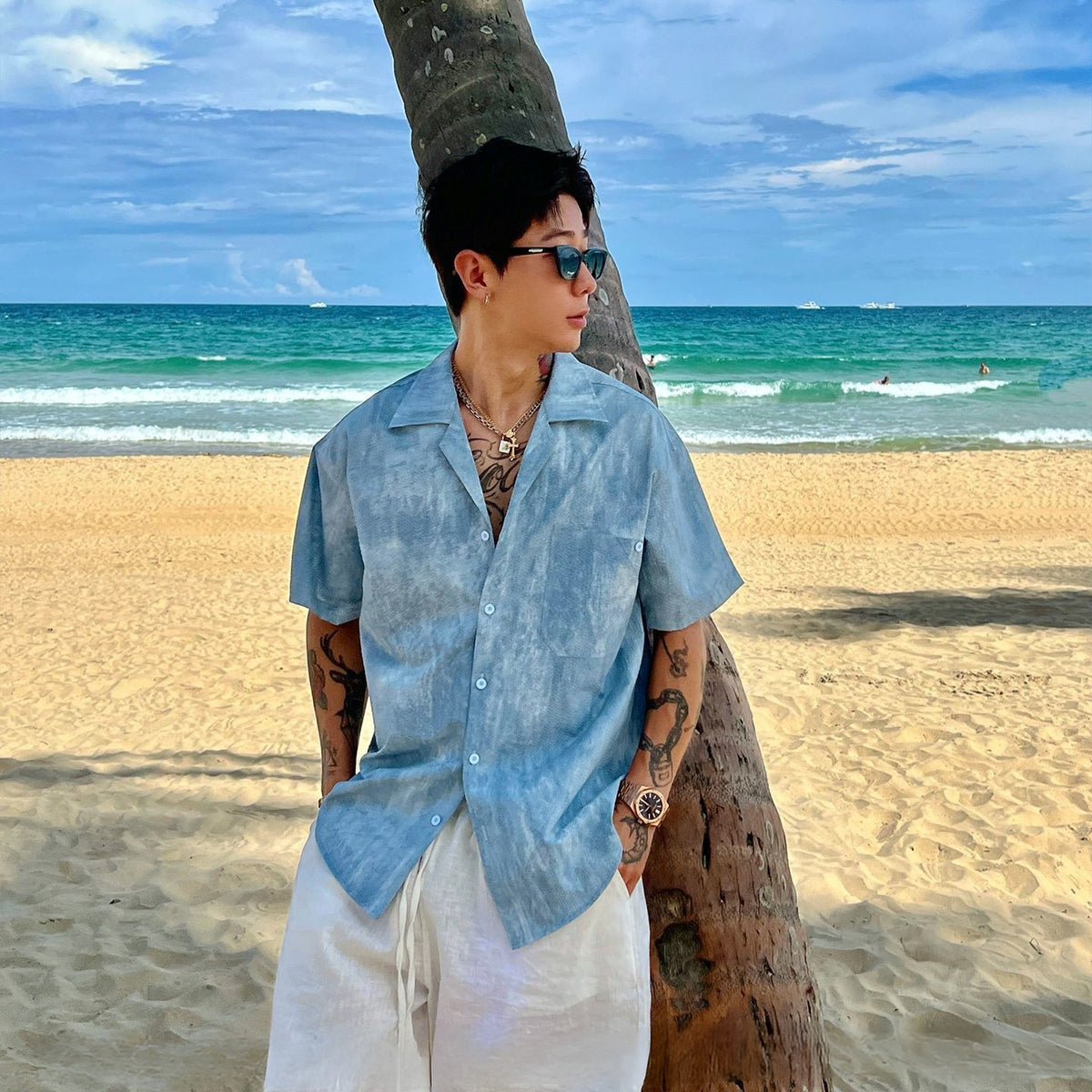 Vintage Tie-Dye Cuban Shirt