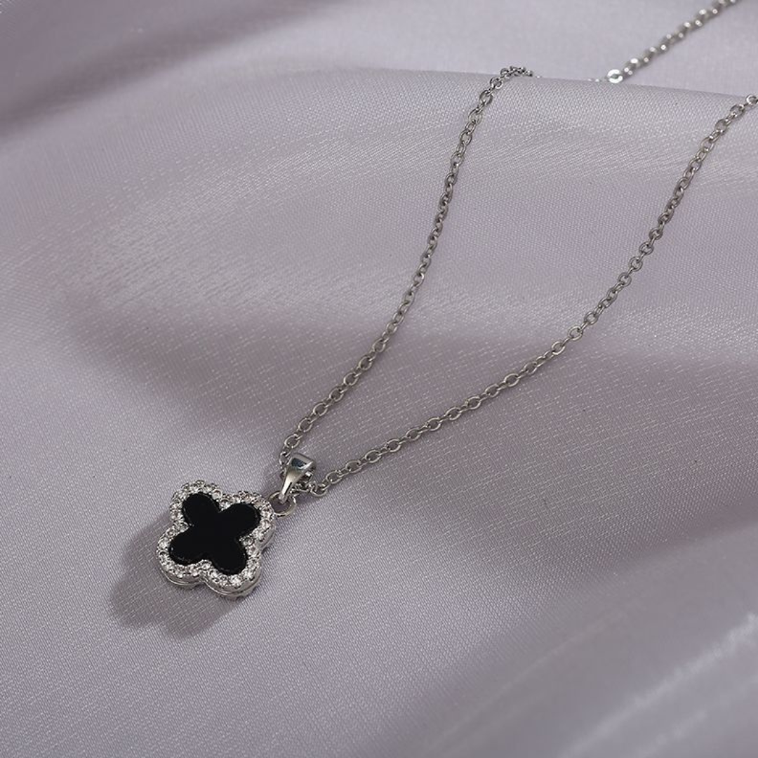 Elegant Four-Leaf Clover Titanium Steel Necklace – Light Luxury & Minimalist Design