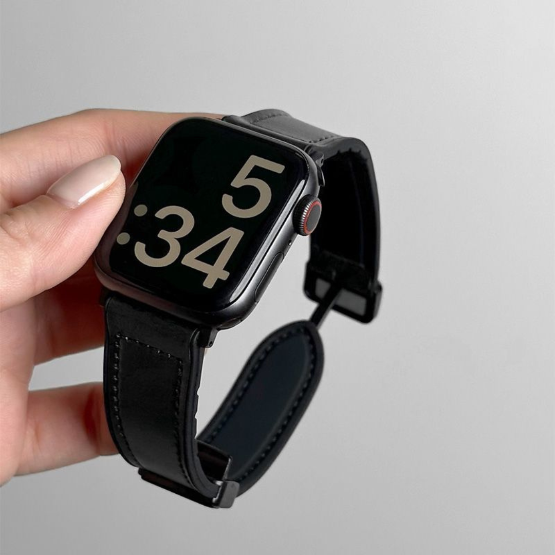 Crazy Horse Leather Magnetic Apple Watch Band – Sport Style Strap