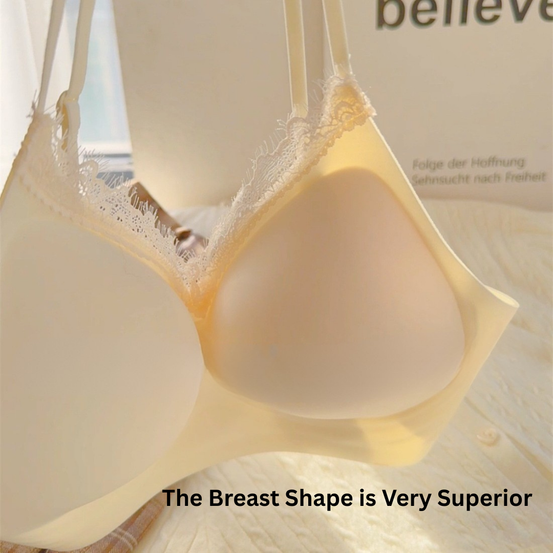 Seamless Push-Up Bra for Women – Spaghetti Straps, Lace Trim, Side Support, No Underwire