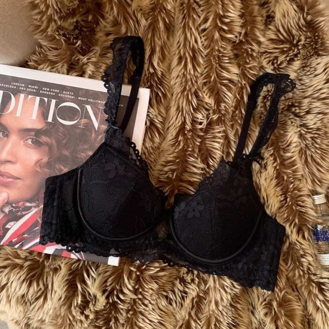 Plus Size Ultra-Thin Lace Minimizing Bra Set – Sexy French Style Lingerie