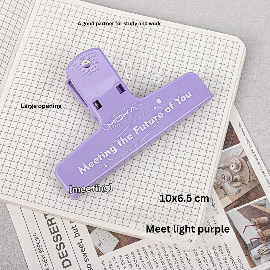 Morandi color multifunctional cute simple handbook storage magnetic long tail clip for notebook