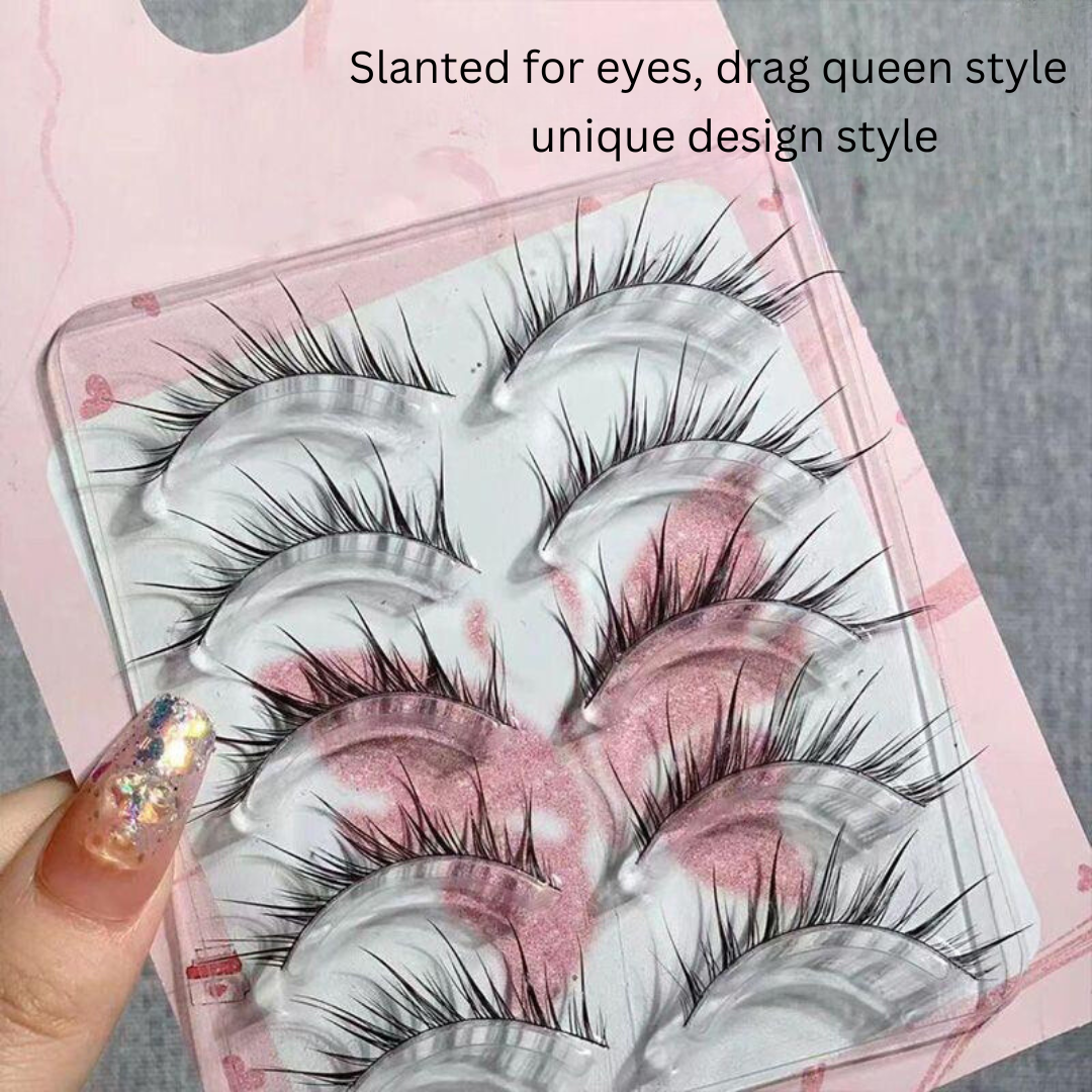 Dream Deer Self-Adhesive Fox Eye Fairy Lashes - Slanted Rabbit & Devil One-Piece Design