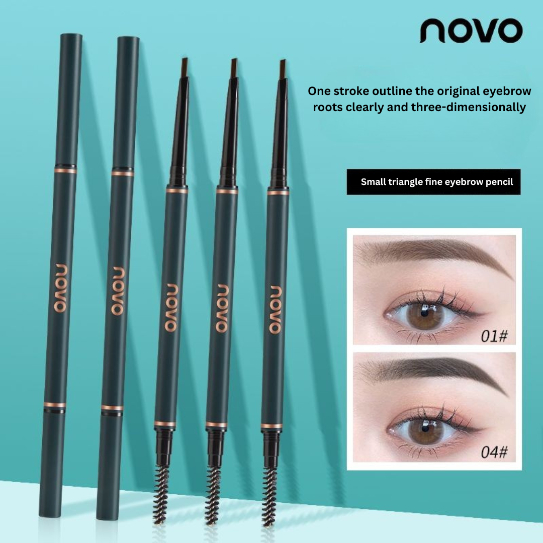 NOVO Precision Triangle Eyebrow Pencil – Waterproof & Long-Lasting Dual-Head Brow Definer