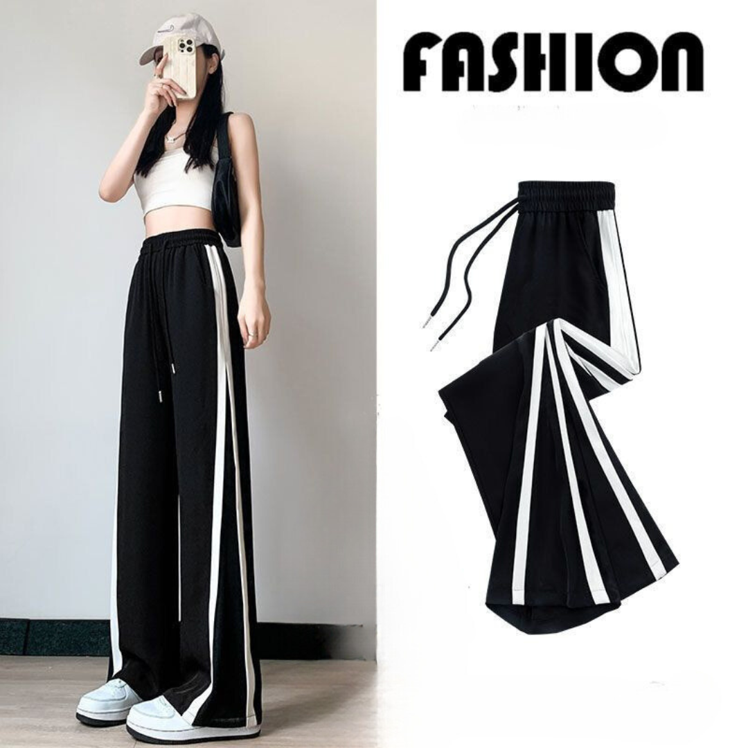 Thickened Wide-Legged Pants for Women – High-Waisted, Loose-Fit Straight-Leg Joggers, Casual Sports Trousers for Petite Figures