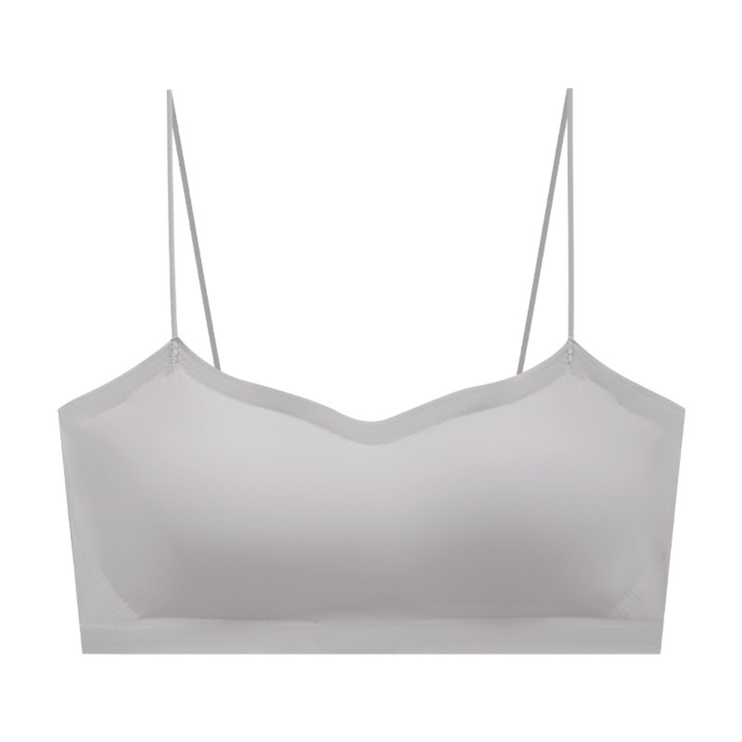 Invisible Seamless Sports Bra – Thin Sling, Fixed Cup, Soft Support for Teens