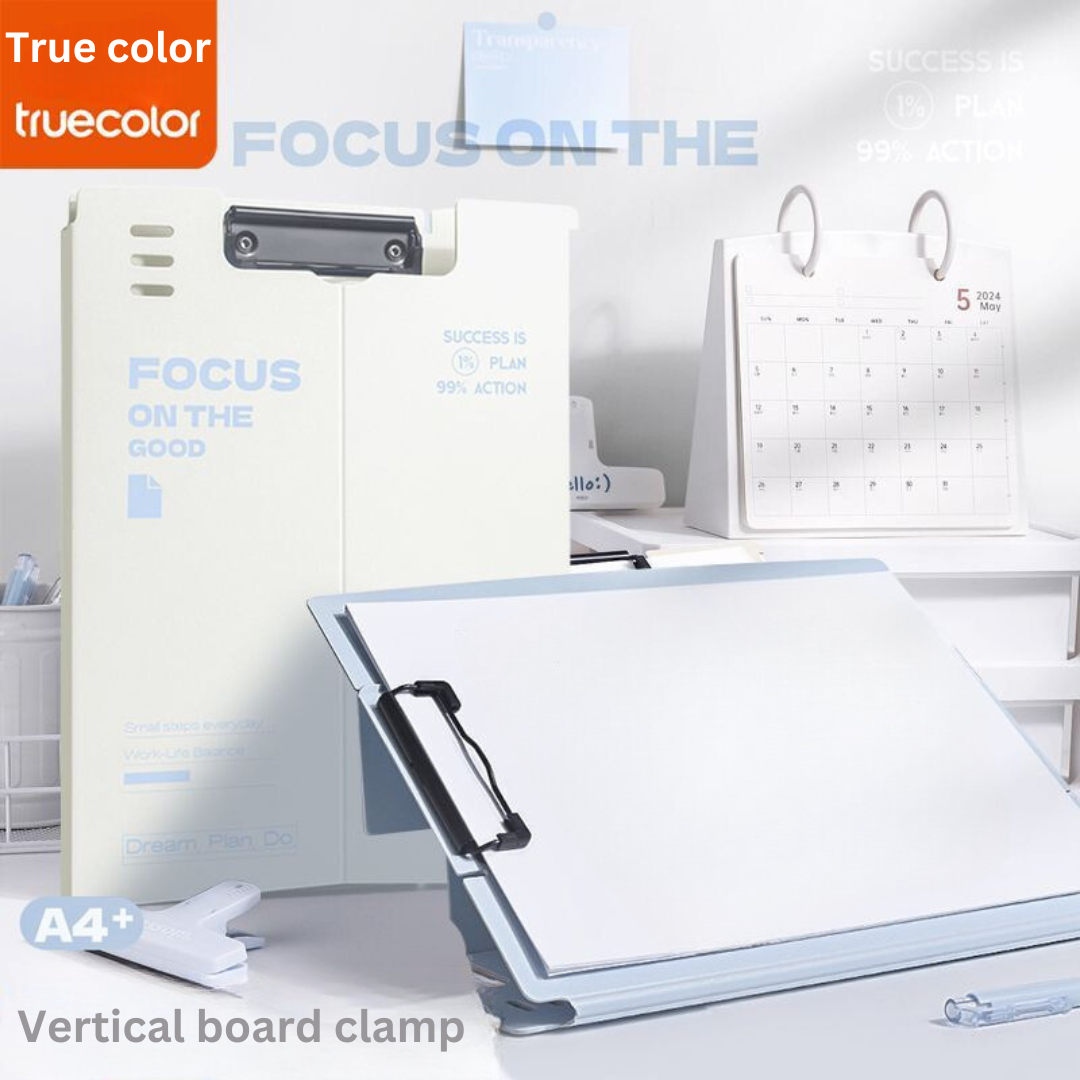 TruColor Stand-Up A4 Clipboard - Student Writing Pad, Exam Board, Office Document Holder