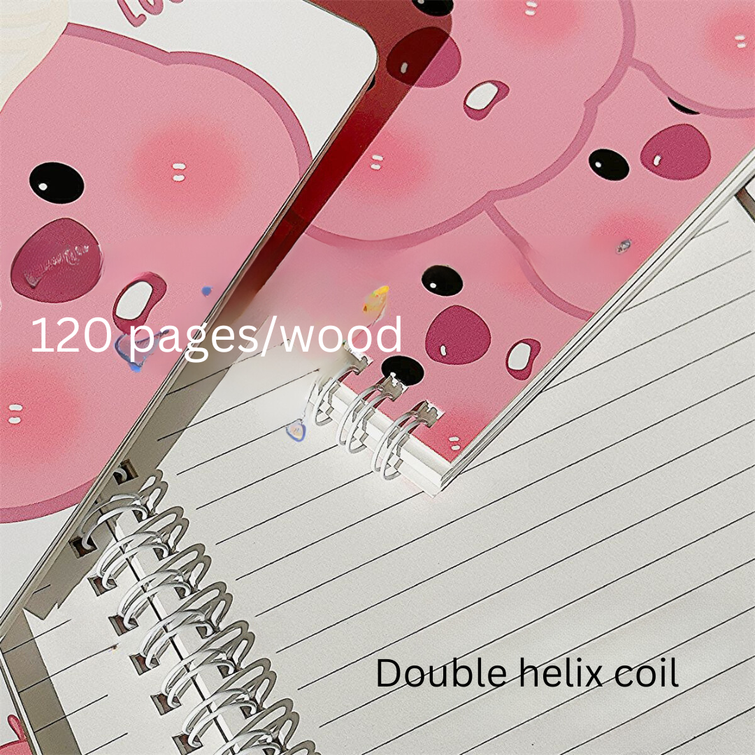 LOOPY A5 Spiral Notebook – Cute & Simple Cartoon Design, Thick Paper, High Aesthetic Ins-Style Notebook for Students