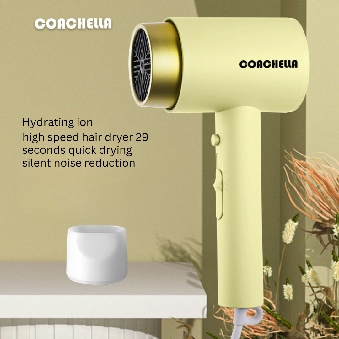 Authentic German 800W Hair Dryer - Fast Drying, Negative Ion Technology, Quiet & Hair Care for Dorm Use