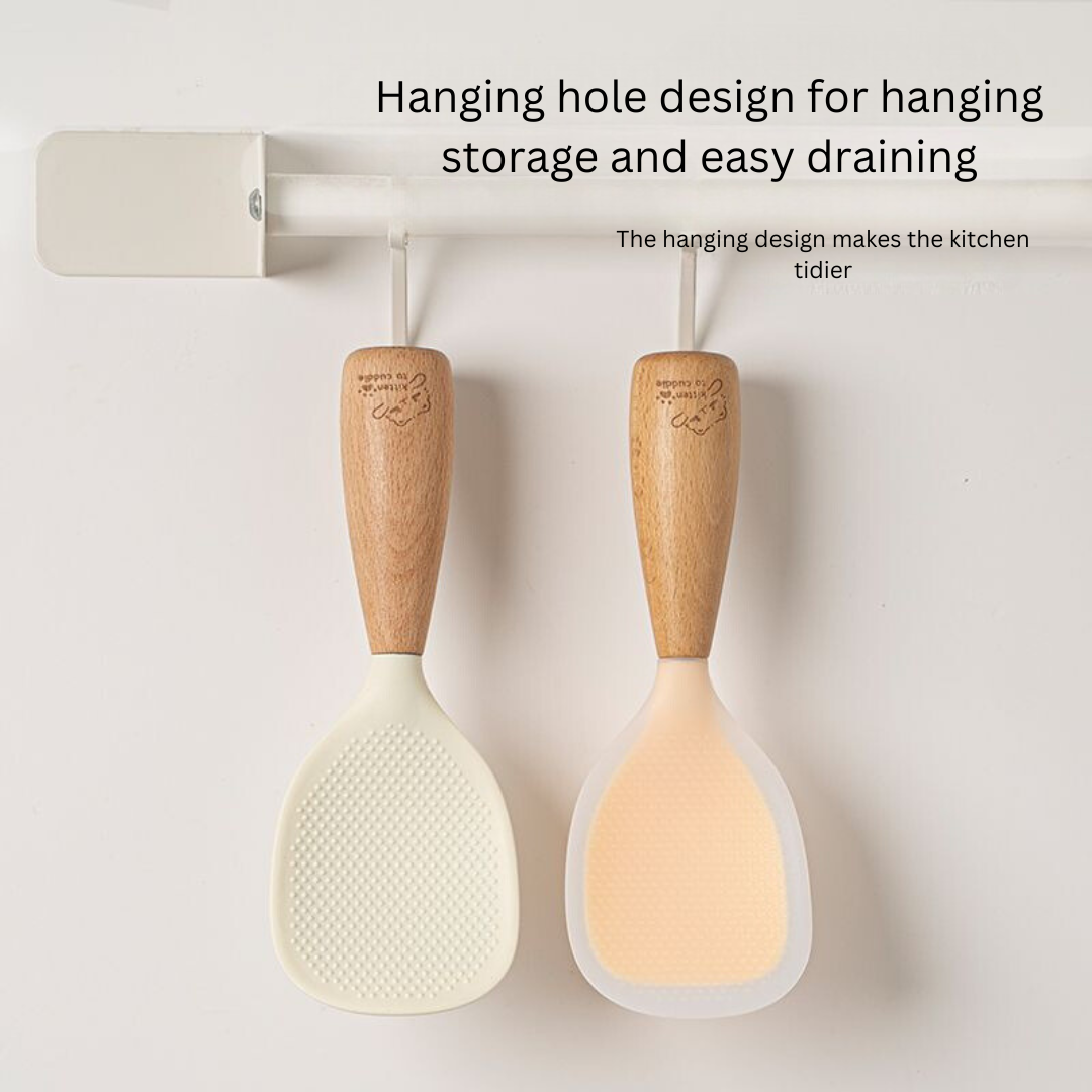 SOWE Food-Grade Silicone Rice Spoon - Non-Stick, High-Temperature Resistant with Stand-Up Design