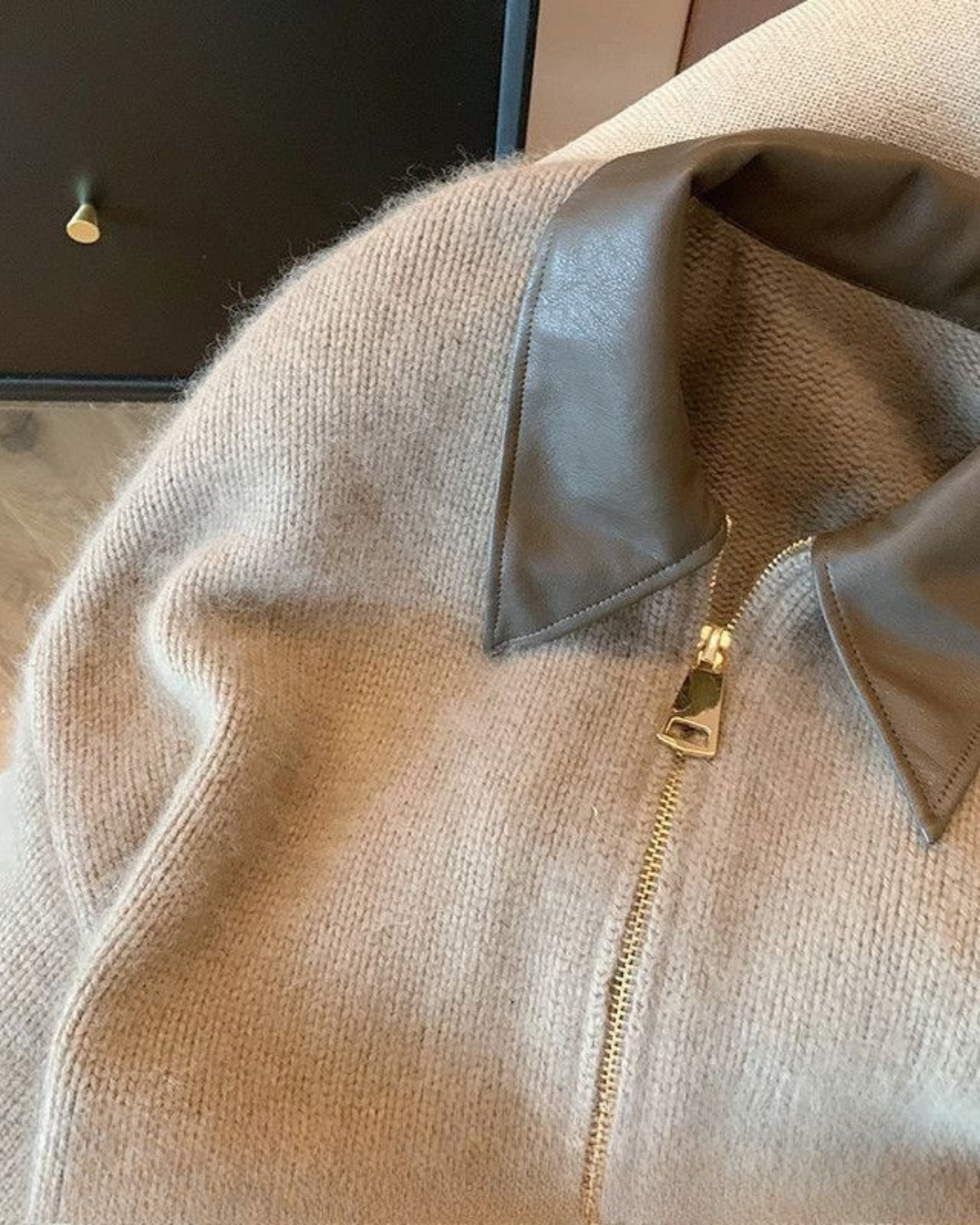 Lazy Soft Knit Zip-Up Cardigan Sweater Women Elegant Outerwear