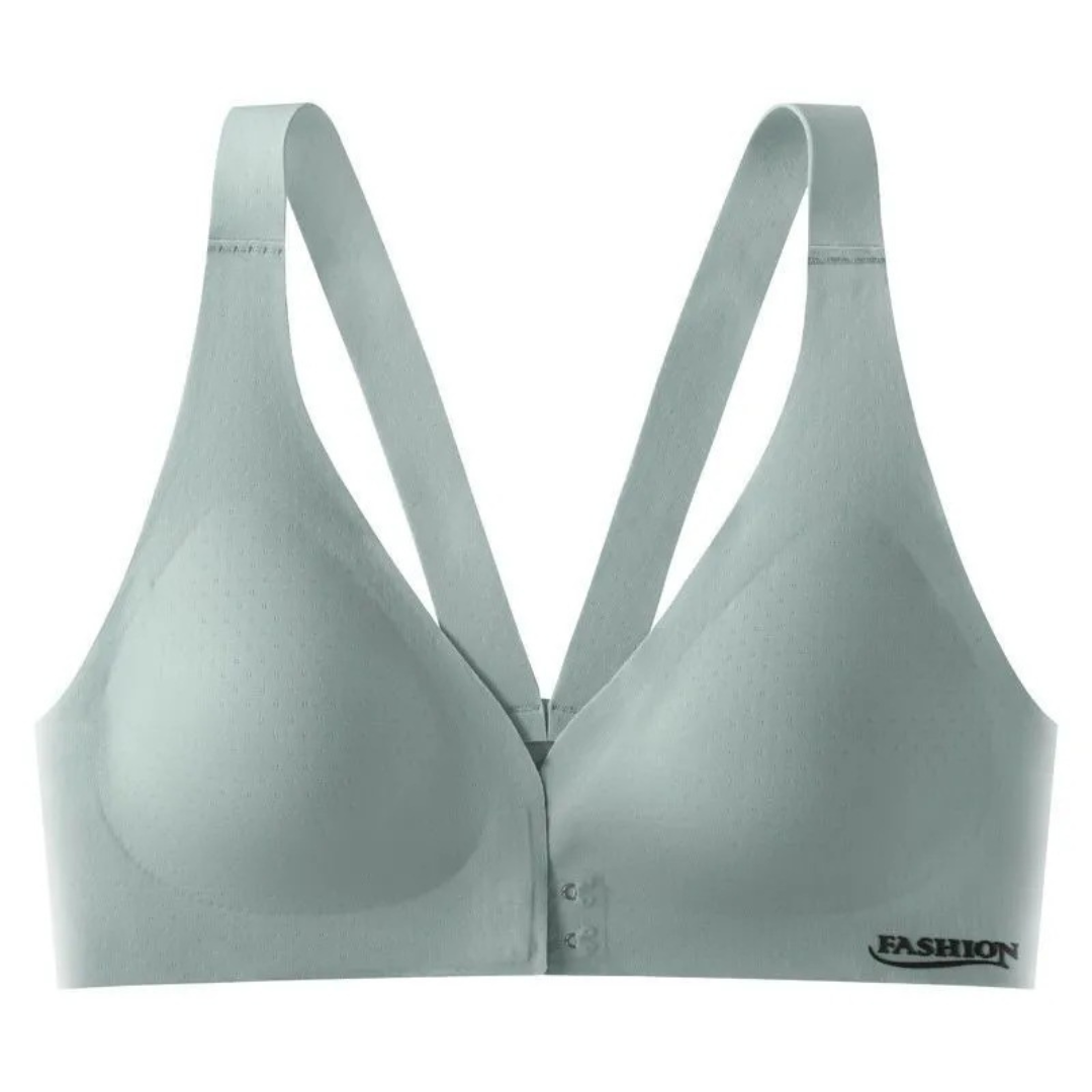 Seamless Front Buckle Bra for Women – Gathered, Anti-Sagging, Comfortable Fit with Beautiful Back Design