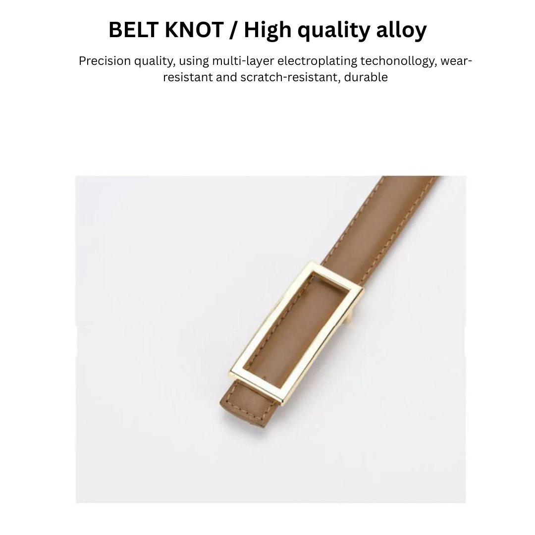 High-End Women’s Genuine Leather Waist Belt – Minimalist Black Fashion Belt for Dress Pants
