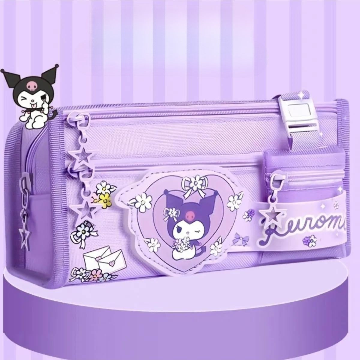 Sanrio Kuromi Large Pencil Case – Cute Stationery Bag for Girls and Students