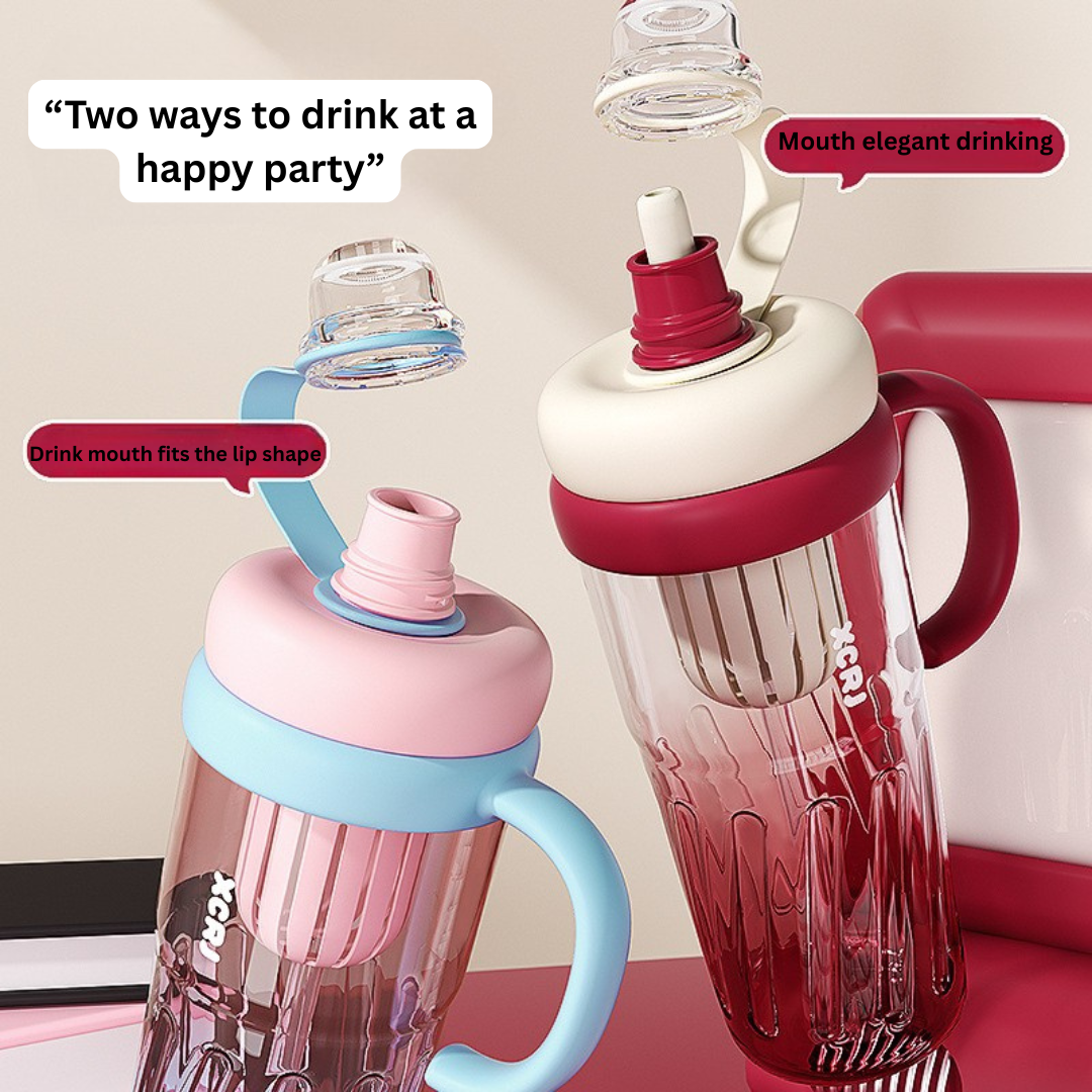 Large Capacity Straw Cup – High Temperature Resistant Plastic Tumbler with Lid and Straw – Aesthetic Teapot-Style Water Cup