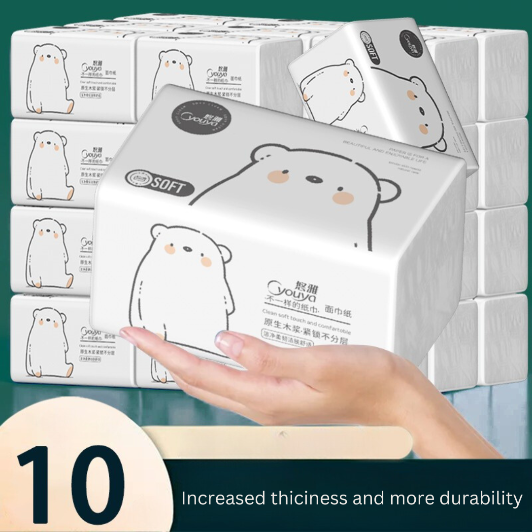 Tissue Box Set - Affordable Household Paper Towels, Toilet Paper, Face Tissues, Napkins & Hand Wipes for Students, Dorms, & Home Use