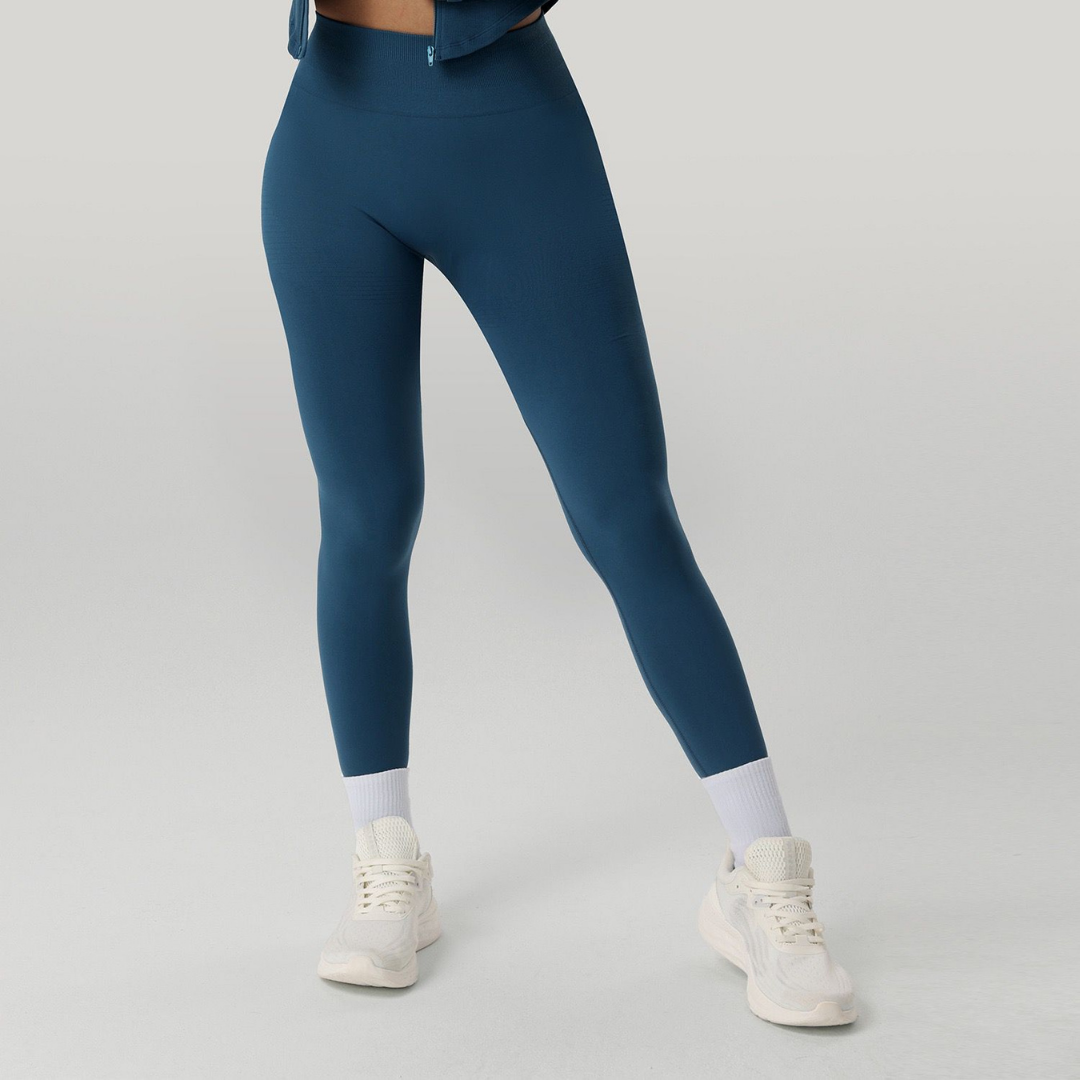 High-Waist Tummy Control Yoga Pants for Women - Ribbed Elastic Fitness Leggings, Butt Lift & High Stretch Running Sports Pants