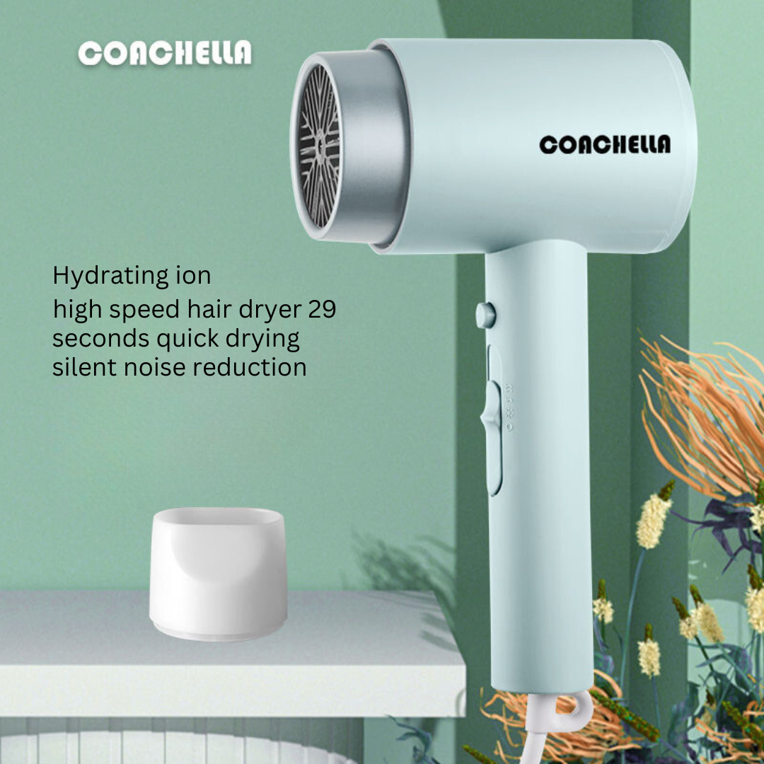 Authentic German 800W Hair Dryer - Fast Drying, Negative Ion Technology, Quiet & Hair Care for Dorm Use