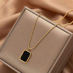 Titanium Steel Pendant Necklace – Elegant Minimalist Design for Women