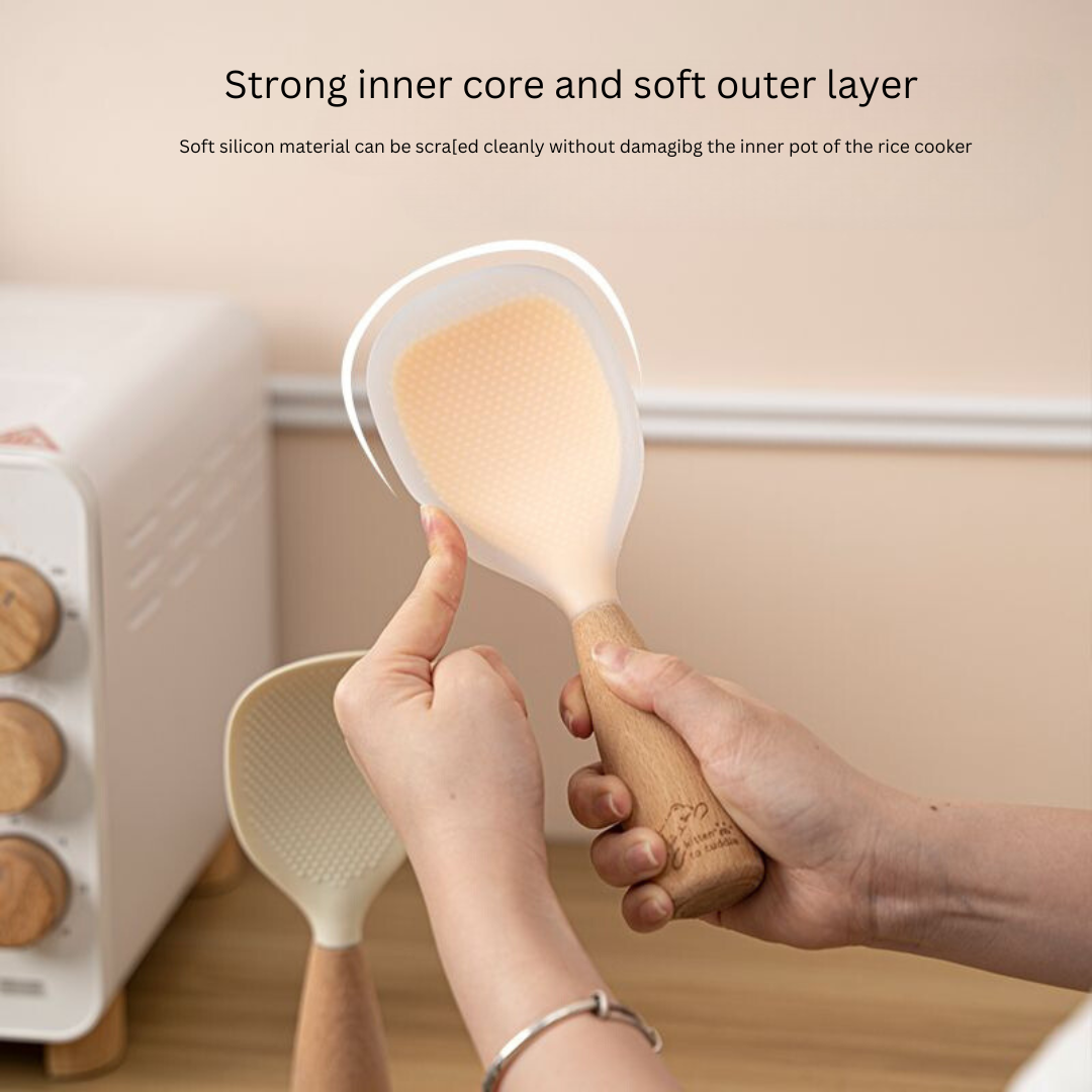 SOWE Food-Grade Silicone Rice Spoon - Non-Stick, High-Temperature Resistant with Stand-Up Design