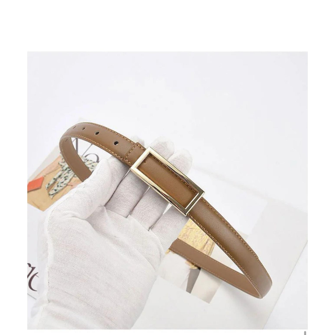 High-End Women’s Genuine Leather Waist Belt – Minimalist Black Fashion Belt for Dress Pants