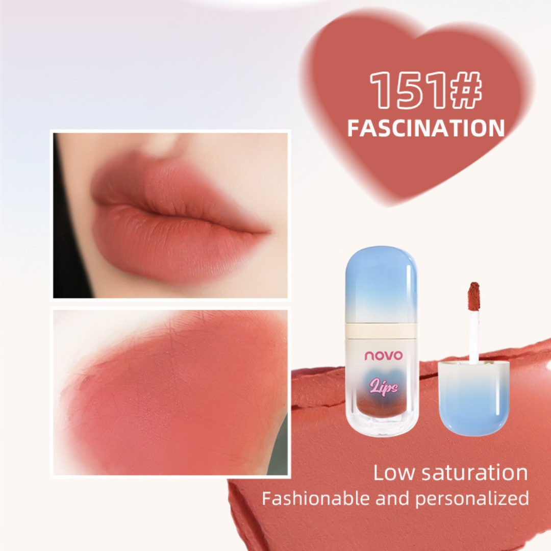 NOVO Velvet Mist Cotton Lip Mud – Soft Matte, Long-Lasting Lightweight Lip Color