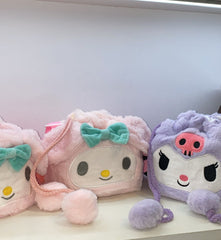 Sanrio Plush Character Crossbody Bag – Hello Kitty, My Melody, Kuromi & Care Bear