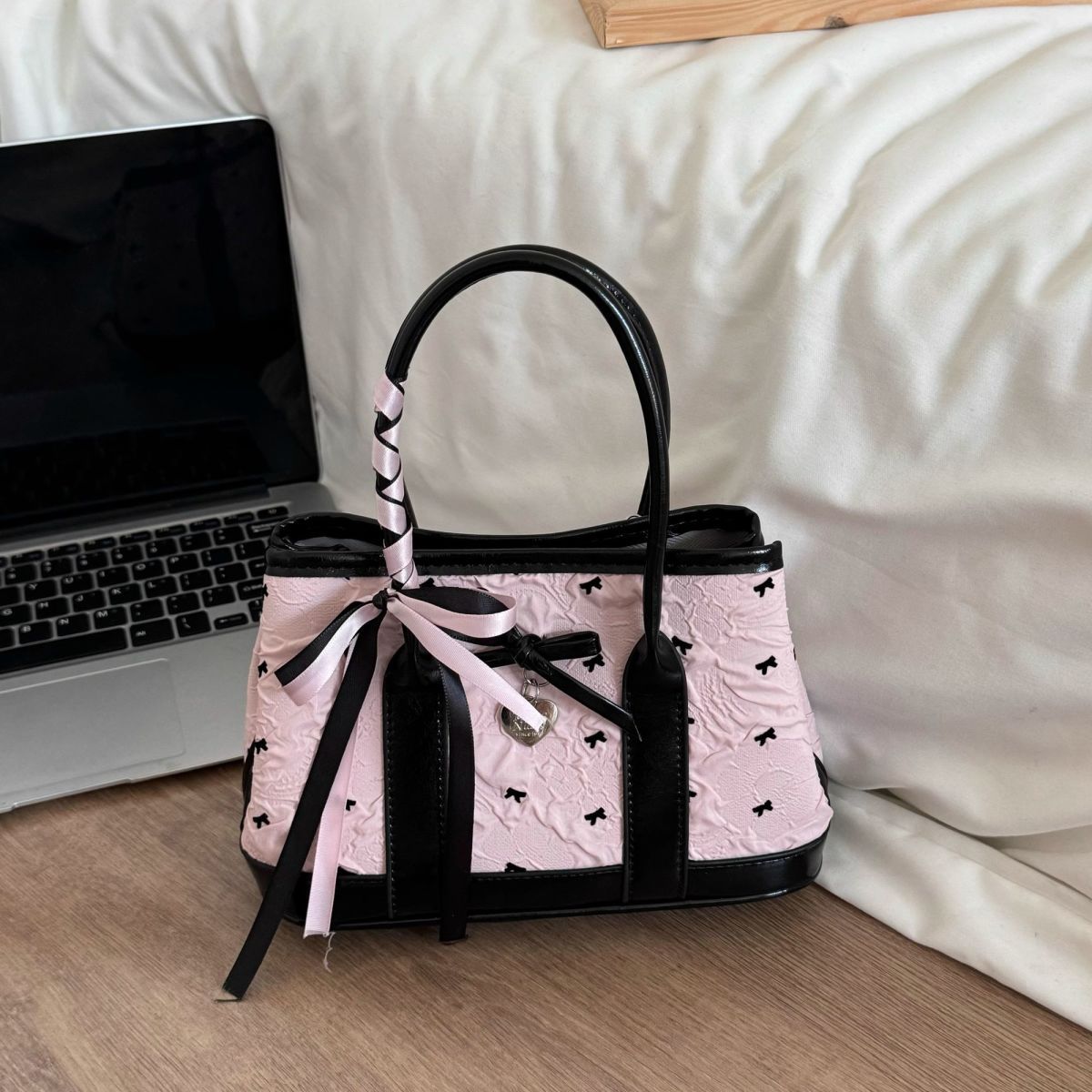 PARK DANCE Women’s Ballet-Inspired Tote Bag – Sweet and Edgy Bow Handbag
