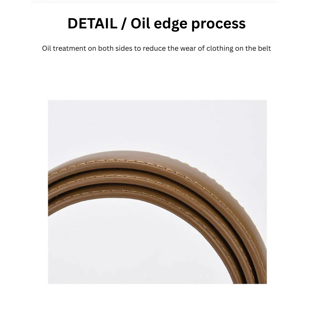 High-End Women’s Genuine Leather Waist Belt – Minimalist Black Fashion Belt for Dress Pants
