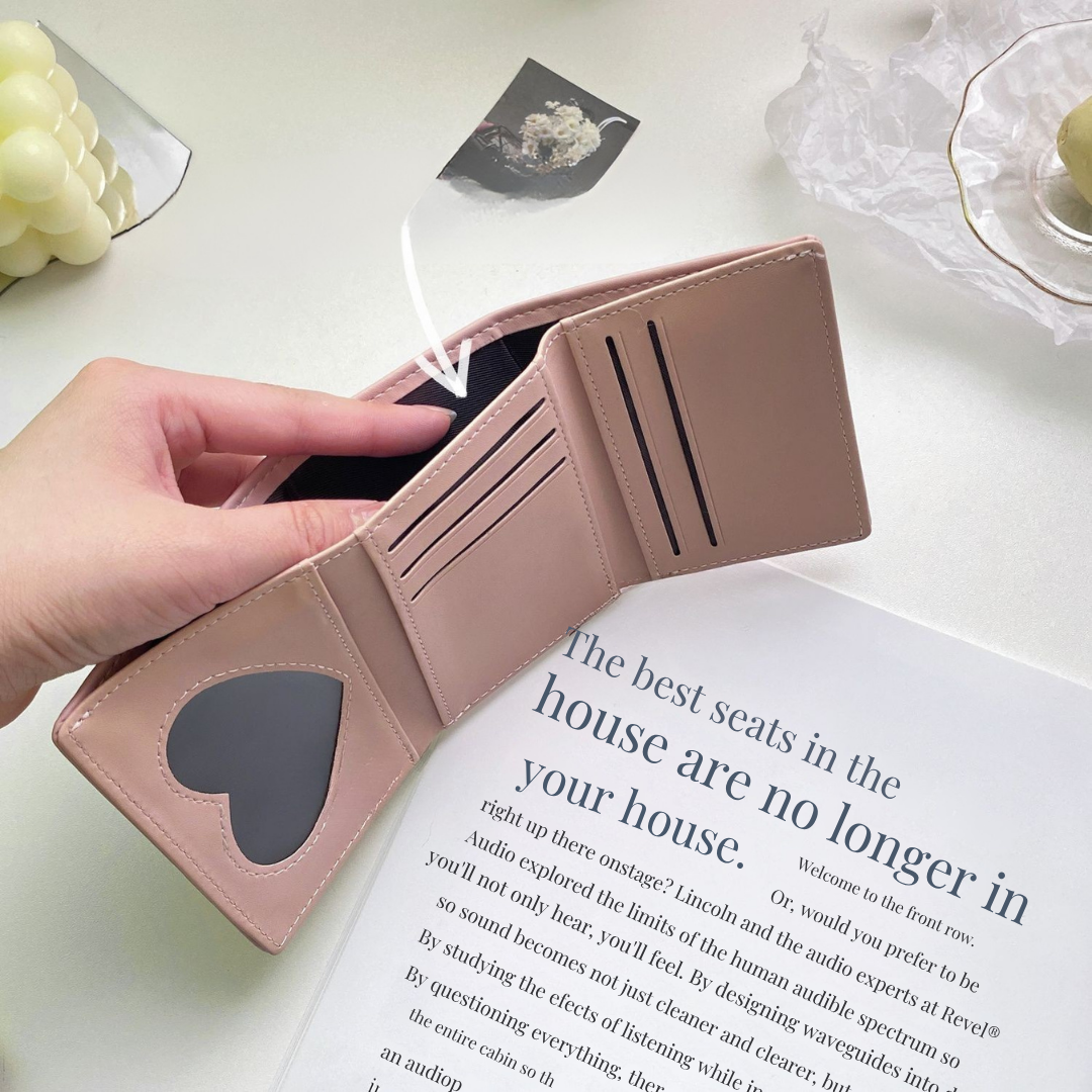 French Style Bow Wallet for Women – Small, Minimalist Bifold Card and Coin Purse