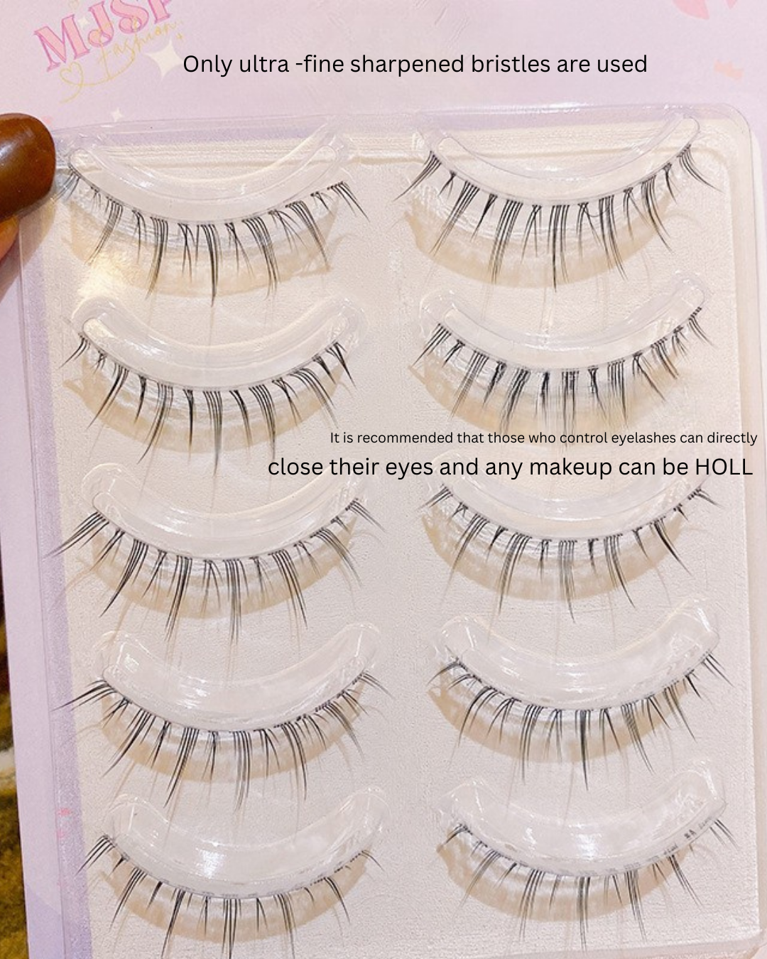 Natural False Eyelashes – A07 Transparent Band Anime Barbie Demon Style