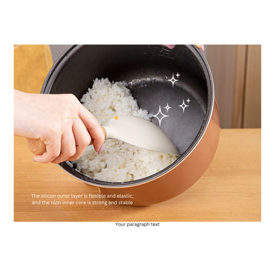 SOWE Food-Grade Silicone Rice Spoon - Non-Stick, High-Temperature Resistant with Stand-Up Design