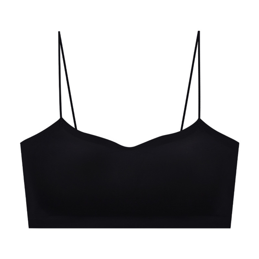 Invisible Seamless Sports Bra – Thin Sling, Fixed Cup, Soft Support for Teens